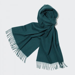 UNIQLO 100pct Cashmere Scarf Dark Green | MCILZPR-48