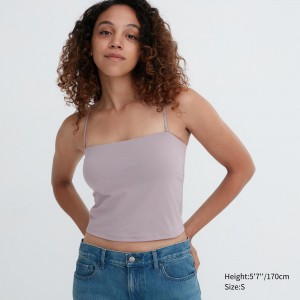 UNIQLO Airism Cotton Cropped Bra Tube Top Gray | IPGOHFB-20