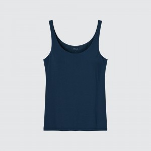 UNIQLO Airism Sleeveless Bra Top Navy | ZRWGSEP-05