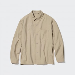 UNIQLO Airsense Ultra LighT-Shirt Jacket Beige | FKAGIMN-63