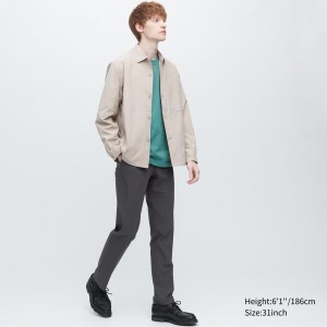 UNIQLO Airsense Ultra Light Wool Like Trousers Dark Gray | GSCDZHA-78