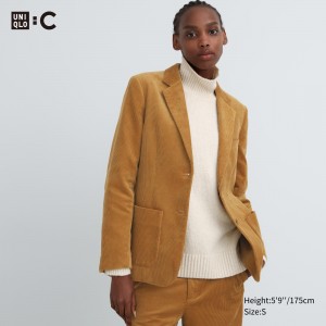 UNIQLO Corduroy Blazer Jacket Brown | EUSZIQM-41