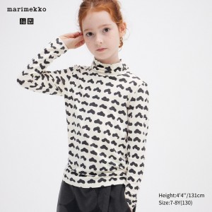 UNIQLO Girls Heattech Turtleneck Long Sleeved Thermal Top Off White | NRHPXUY-19