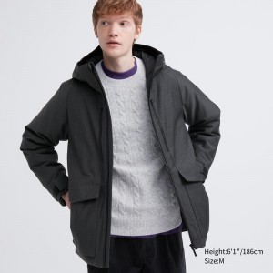 UNIQLO Hybrid Down 3d Cut Parka Dark Gray | RNBCUJG-49