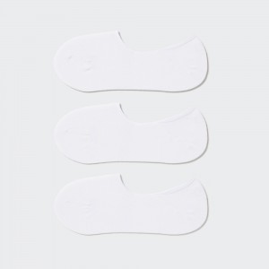 UNIQLO Invisible No Show Socks Three Pairs White | GMNWFOX-26
