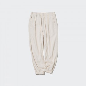 UNIQLO Linen Blend Relaxed Fit Joggers Natural | FVEHLOD-14