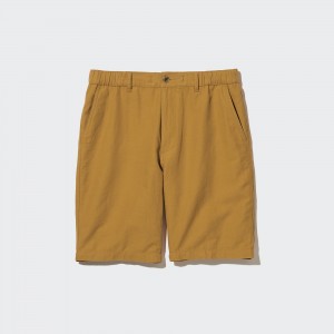 UNIQLO Linen Blend Shorts Mustard | FNABYVG-61