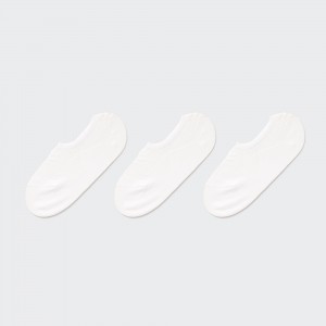 UNIQLO Mesh Invisible No Show Socks Three Pairs White | CYQZIGS-83