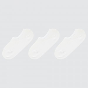 UNIQLO Mesh Invisible Socks Three Pairs White | WHZRNCF-61