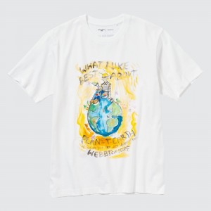 UNIQLO Peace For All Graphic T-Shirt Francesco Risso White | OQZGWXP-12