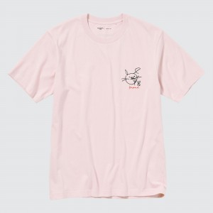 UNIQLO Peace For All Graphic T-Shirt Haruka Ayase Pink | UZNCLTS-35