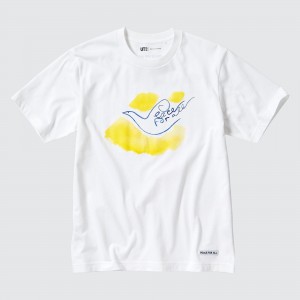 UNIQLO Peace For All Graphic T-Shirt Ines De La Fressange White | PQBAEDX-09
