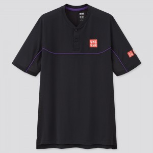 UNIQLO Roger Federer Dry Ex Us 2021 Polo Shirt 2021 Season Black | KNIZJUD-23
