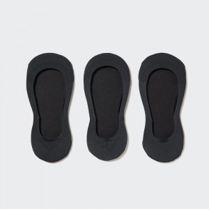 UNIQLO Sheer No Show Socks Three Pairs Black | LQJYBEN-56