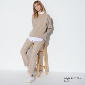 UNIQLO Smart Ankle Length Trousers Long Beige | UPZNRWI-75