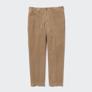 UNIQLO Smart Corduroy Ankle Length Trousers Beige | ILMWDEO-15