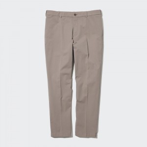 UNIQLO Smart Cotton Ankle Length Trousers Long Beige | PKCBSVI-01