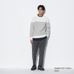 UNIQLO Smart Wool Like Ankle Length Trousers Gray | TKHXCFB-71