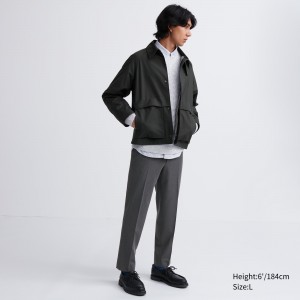 UNIQLO Smart Wool Like Ankle Length Trousers Gray | VLBOWID-42