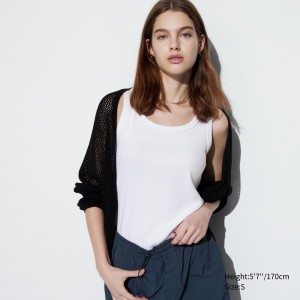 UNIQLO Soft Ribbed Vest Top White | VQRFGKP-95