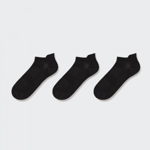 UNIQLO Sports Short Socks Three Pairs Black | KYTOCWZ-74