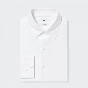 UNIQLO Super Non Iron Slim FiT-Shirt Regular Collar White | KMLZOPN-59