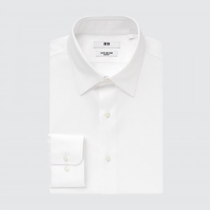UNIQLO Super Non Iron Slim FiT-Shirt Regular Collar White | YCWVIJQ-10