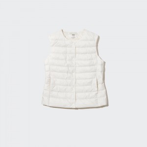 UNIQLO Ultra Light Down Compact Vest Off White | RHVXPLZ-81