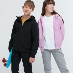 UNIQLO Ultra Stretch Dry Sweat Zipped Hoodie Black | CIMNVOE-97