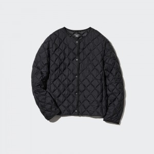UNIQLO Warm Padded Quilted Jacket Black | TJLWUMF-49
